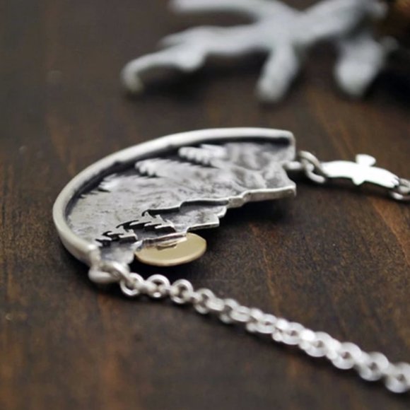 “Pursuit of Peace” Mountain Landscape Necklace - Picture 2 of 4